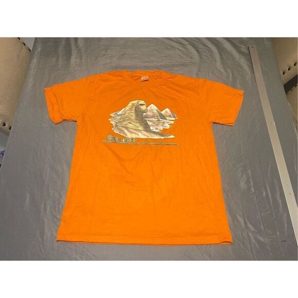 Vintage Egypt Shirt Mens Large Orange Sphinx - Picture 2 of 5